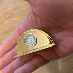 New Miniature EKO gold brass clock with Japan Quartz movement-keeps perfect time